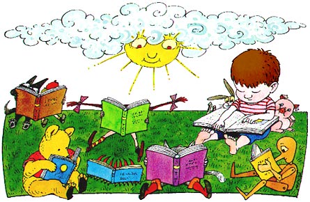 clipart cartoon children. Cartoon+children+reading+a